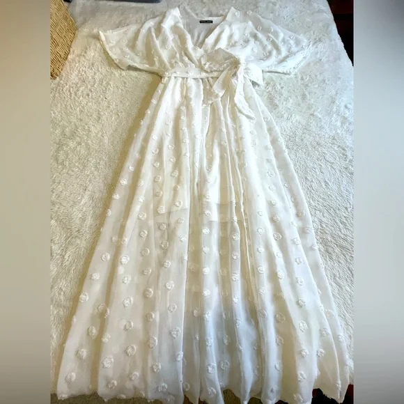 SHEIN | Dresses | Shein White Flowy Dress With Bow | Poshmark
